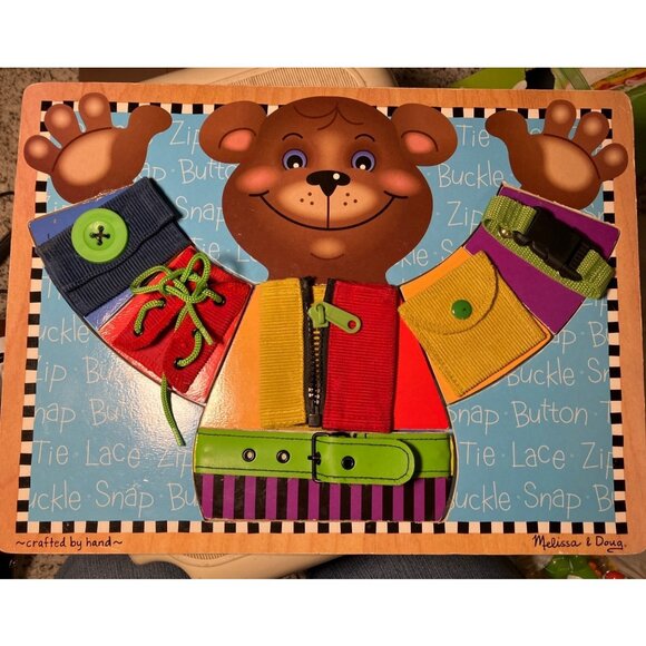 Melissa & Doug Basic Skills Puzzle Board - Wooden Educational Toy - Picture 1 of 10